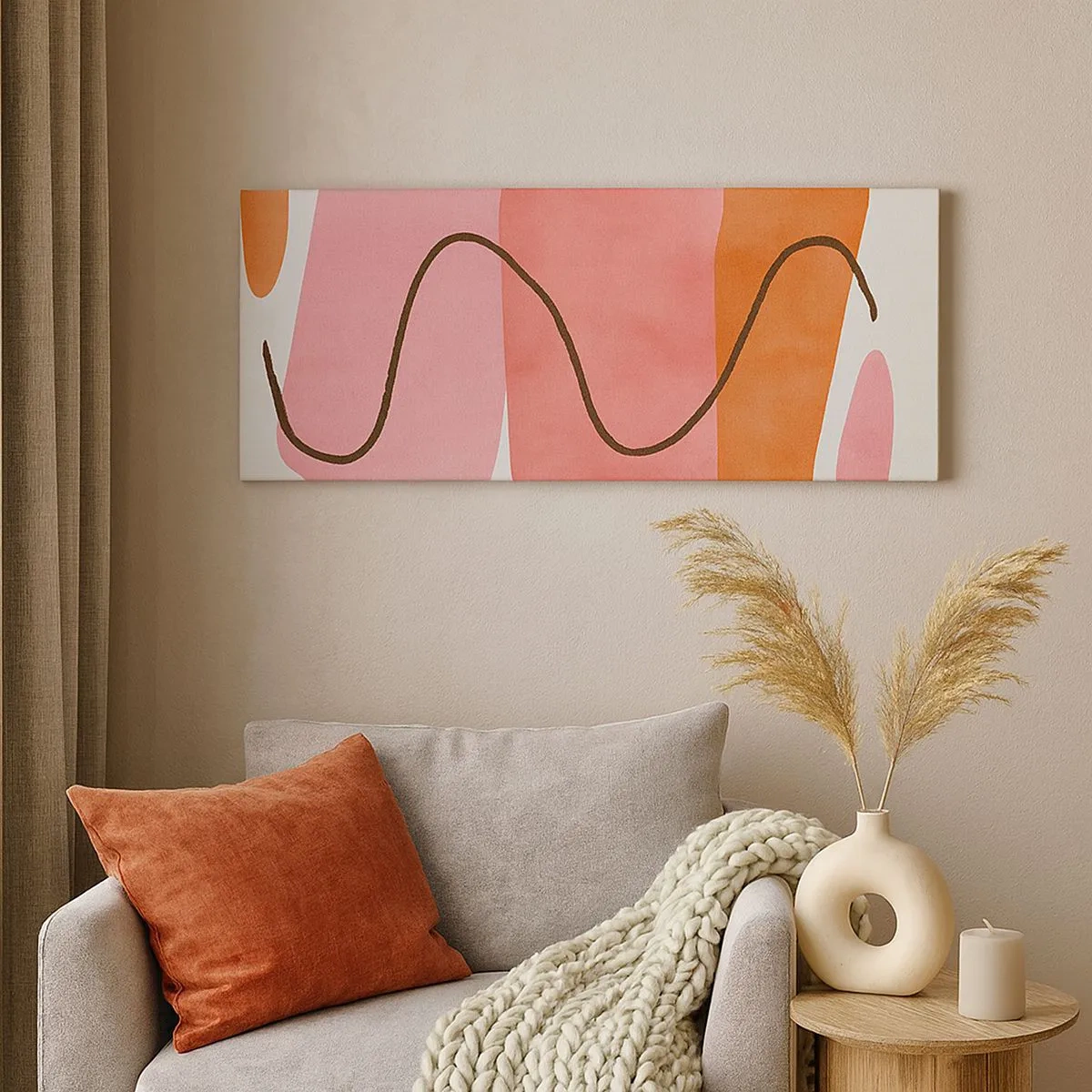 Bild auf Leinwand - Leinwandbild - Sanfte Bewegung der Formen - 100x40 cm