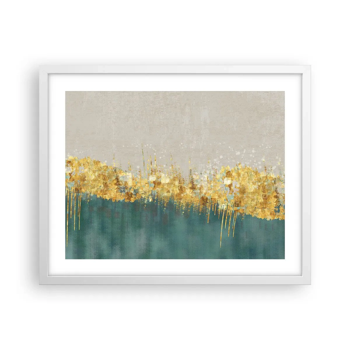 Poster in einem weißen Rahmen - Goldener Rand - 50x40 cm