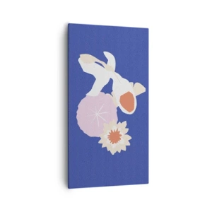 Bild auf Leinwand - Leinwandbild - Komposition von Blüten und Knospen - 55x100 cm