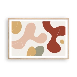 Poster in einem Rahmen aus heller Eiche - Kringel oder Schnörkel? - 91x61 cm