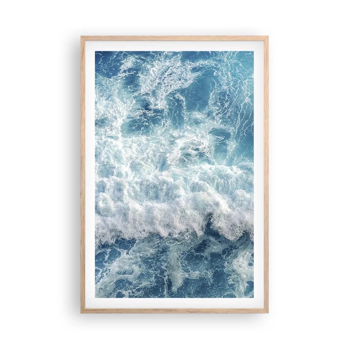 Poster in einem Rahmen aus heller Eiche - Freudig und springend - 61x91 cm