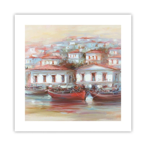 Poster - Glückliche Stadt - 40x40 cm