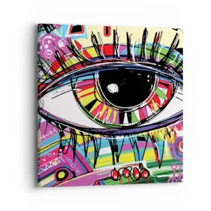 Bild auf Leinwand - Leinwandbild - Buntes Auge - bunte Seele - 40x40 cm