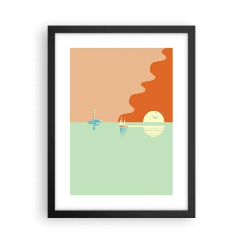 Poster in einem schwarzem Rahmen - Die perfekte Meereslandschaft - 30x40 cm