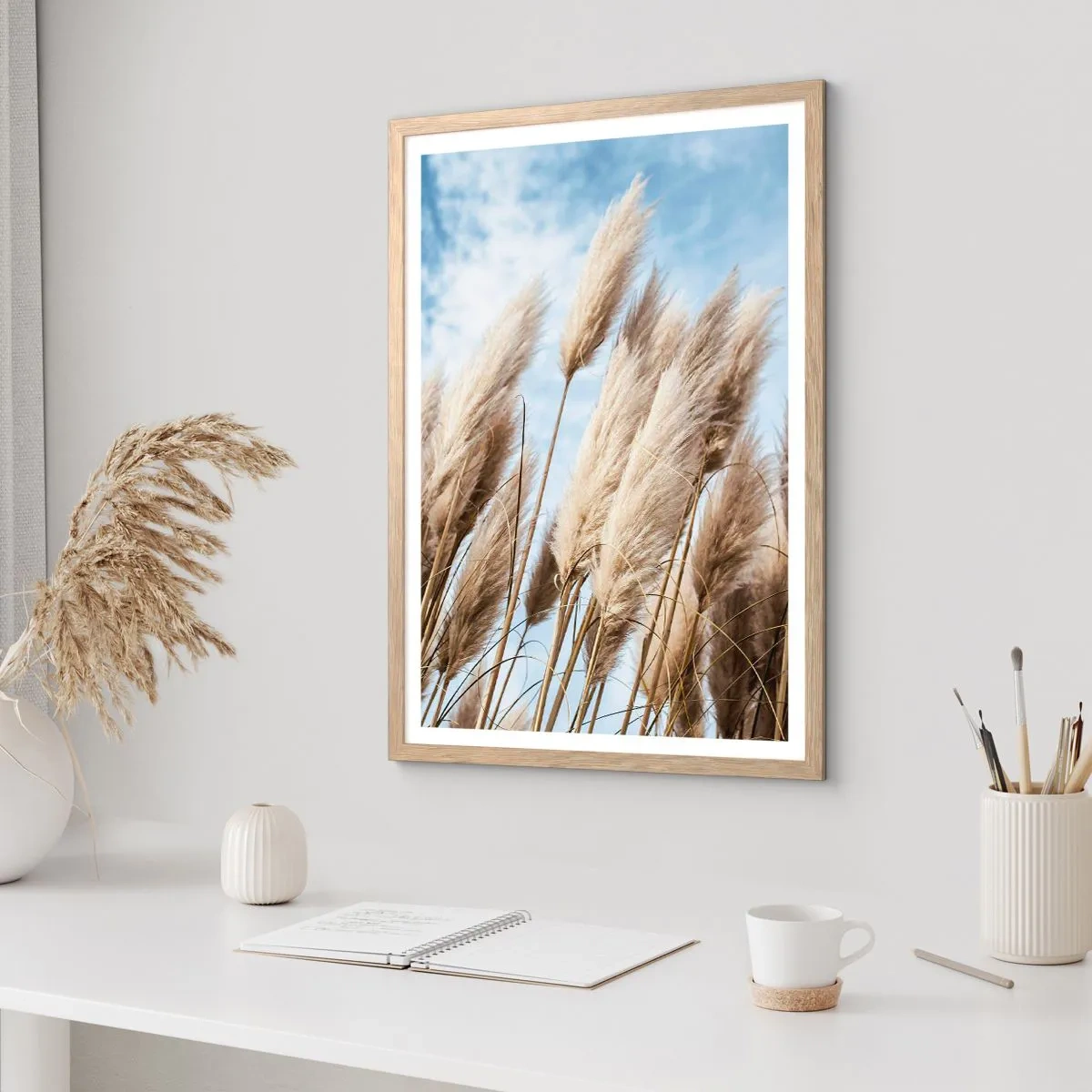 Poster in einem Rahmen aus heller Eiche - Sonnige und windige Liebkosungen - 70x100 cm