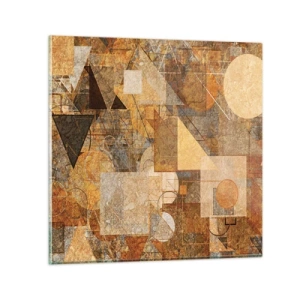 Glasbild - Bild auf glas - Eine kubistische Studie aus Bronze - 30x30 cm