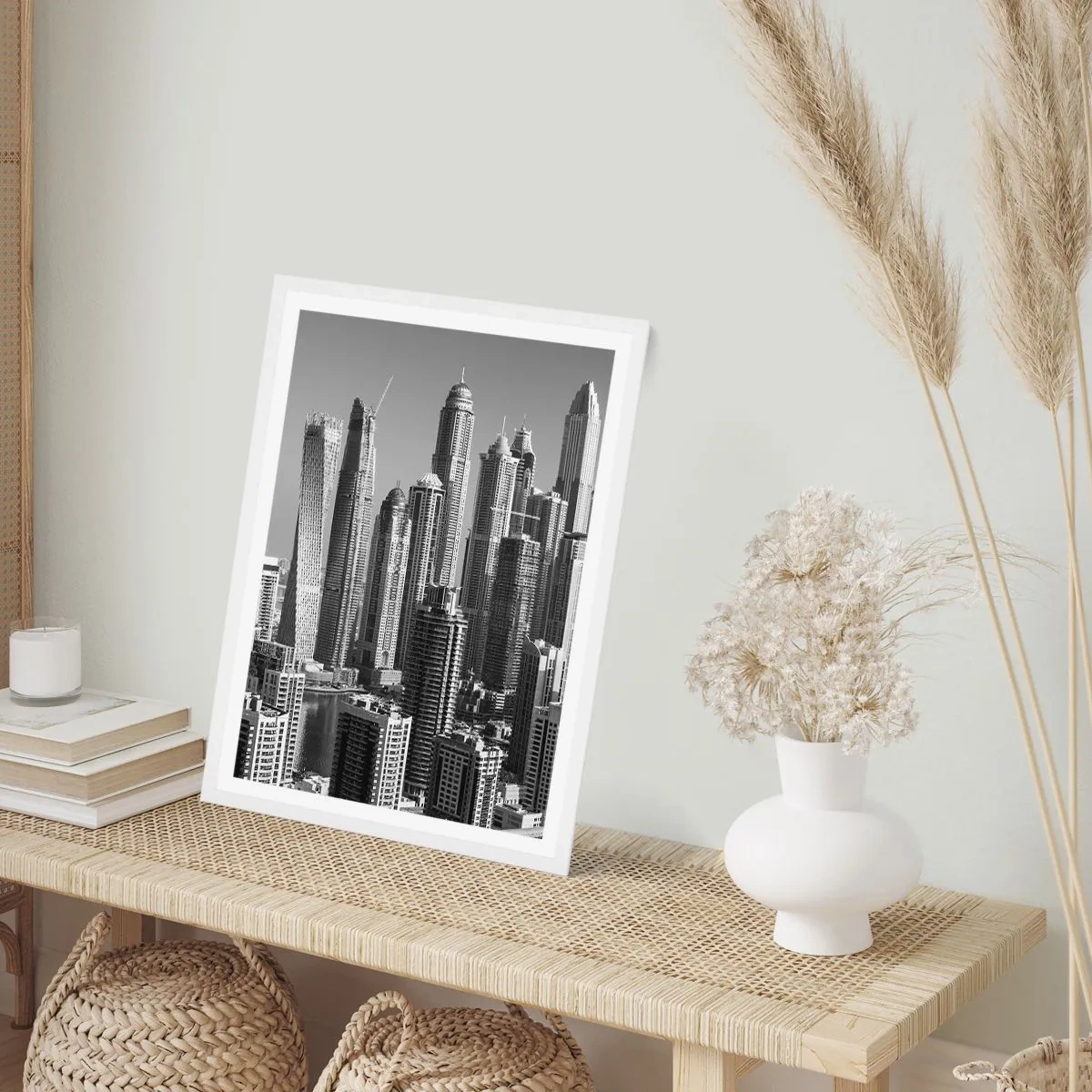 Poster in einem weißen Rahmen - Stadt in der Wüste - 70x100 cm