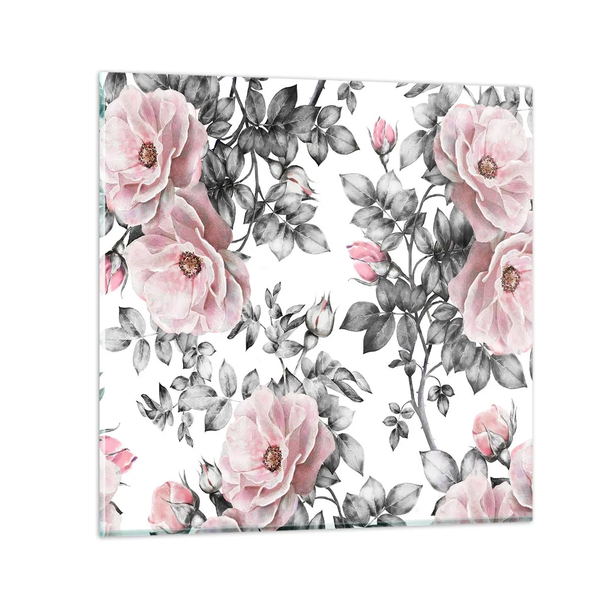 Glasbild - Bild auf glas - Verliere dich in den Blüten der Rosen - 50x50 cm