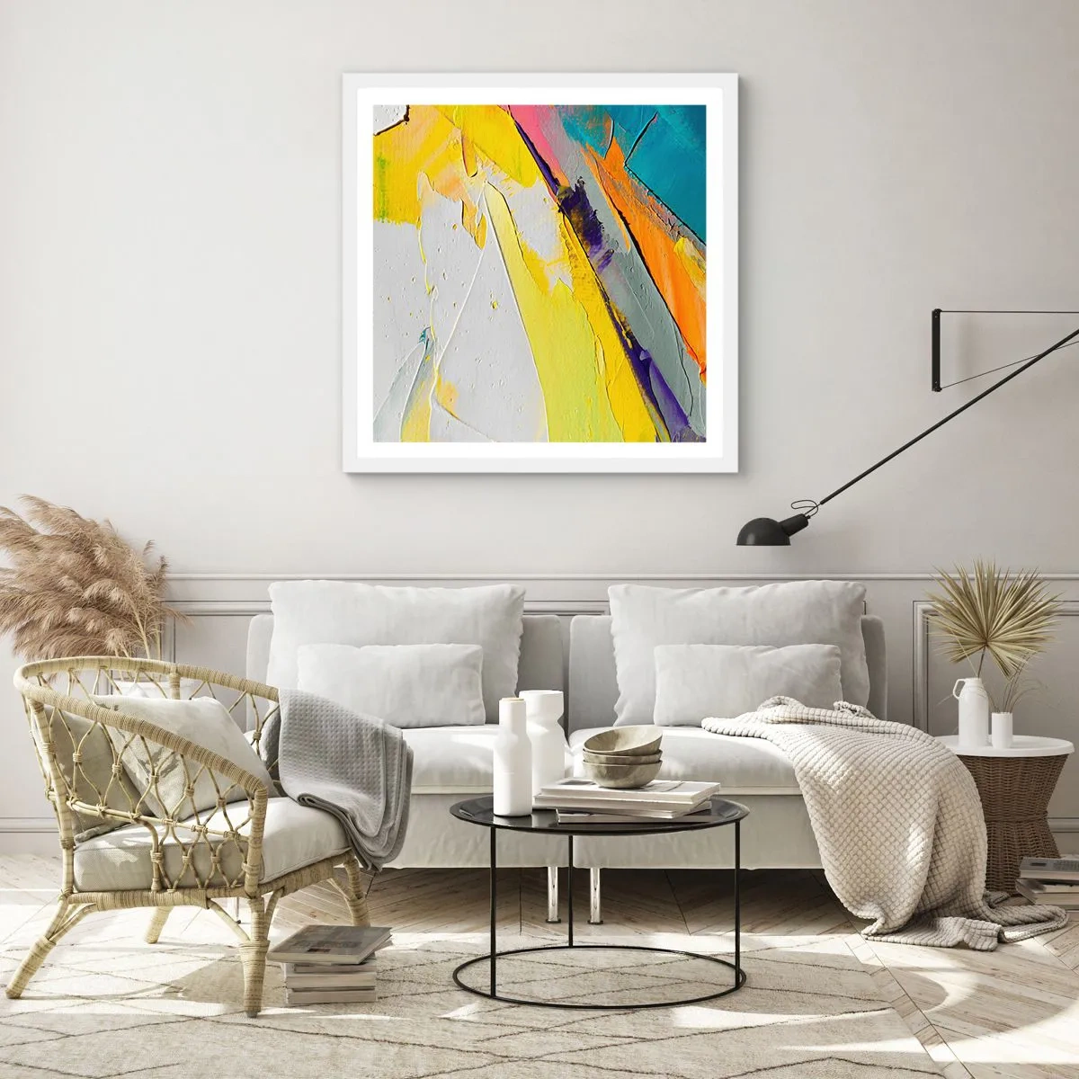 Poster in einem weißen Rahmen - Die Anatomie des Lichts - 30x30 cm