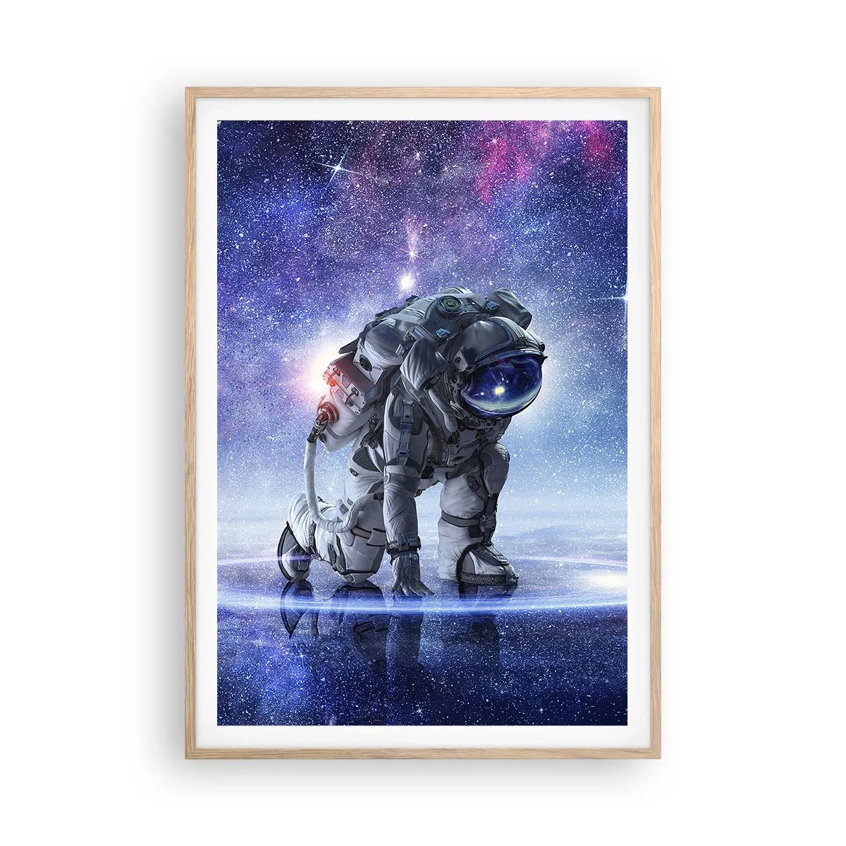 Poster in einem Rahmen aus heller Eiche - Der Sternenhimmel über mir - 70x100 cm