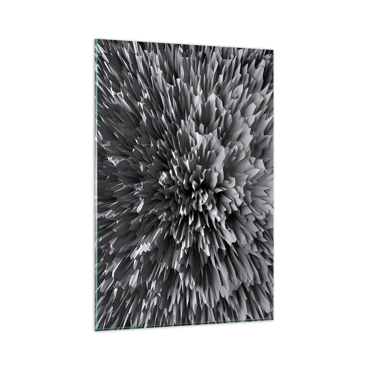 Glasbild - Bild auf glas - Abstrakte Struktur in Grautönen - 80x120cm - Härter kann es nicht werden - Moderne Wanddekoration für Wohnzimmer und Schlafzimmer ARTTOR