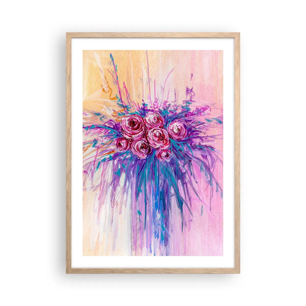 Poster in einem Rahmen aus heller Eiche - Rosenbrunnen - 50x70 cm