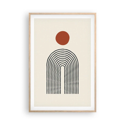 Poster in einem Rahmen aus heller Eiche - Magnetismus von Formen und Farben - 61x91 cm