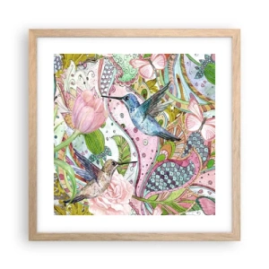 Poster in einem Rahmen aus heller Eiche - Verstrickt in Weinreben - 40x40 cm
