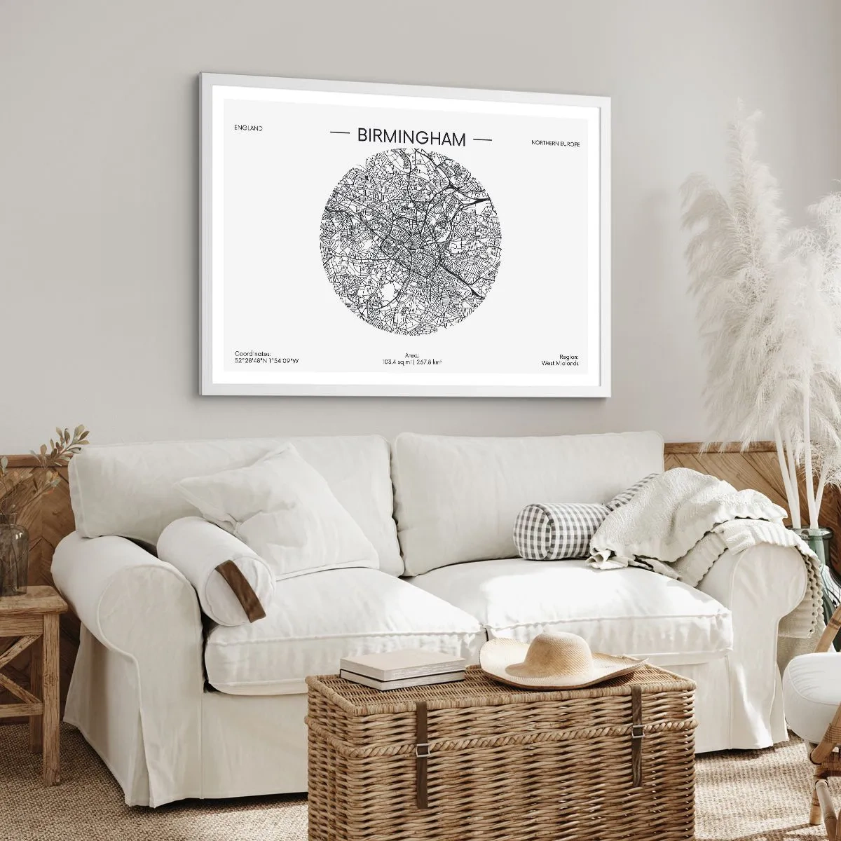 Poster in einem weißen Rahmen - Anatomie von Birmingham - 100x70 cm