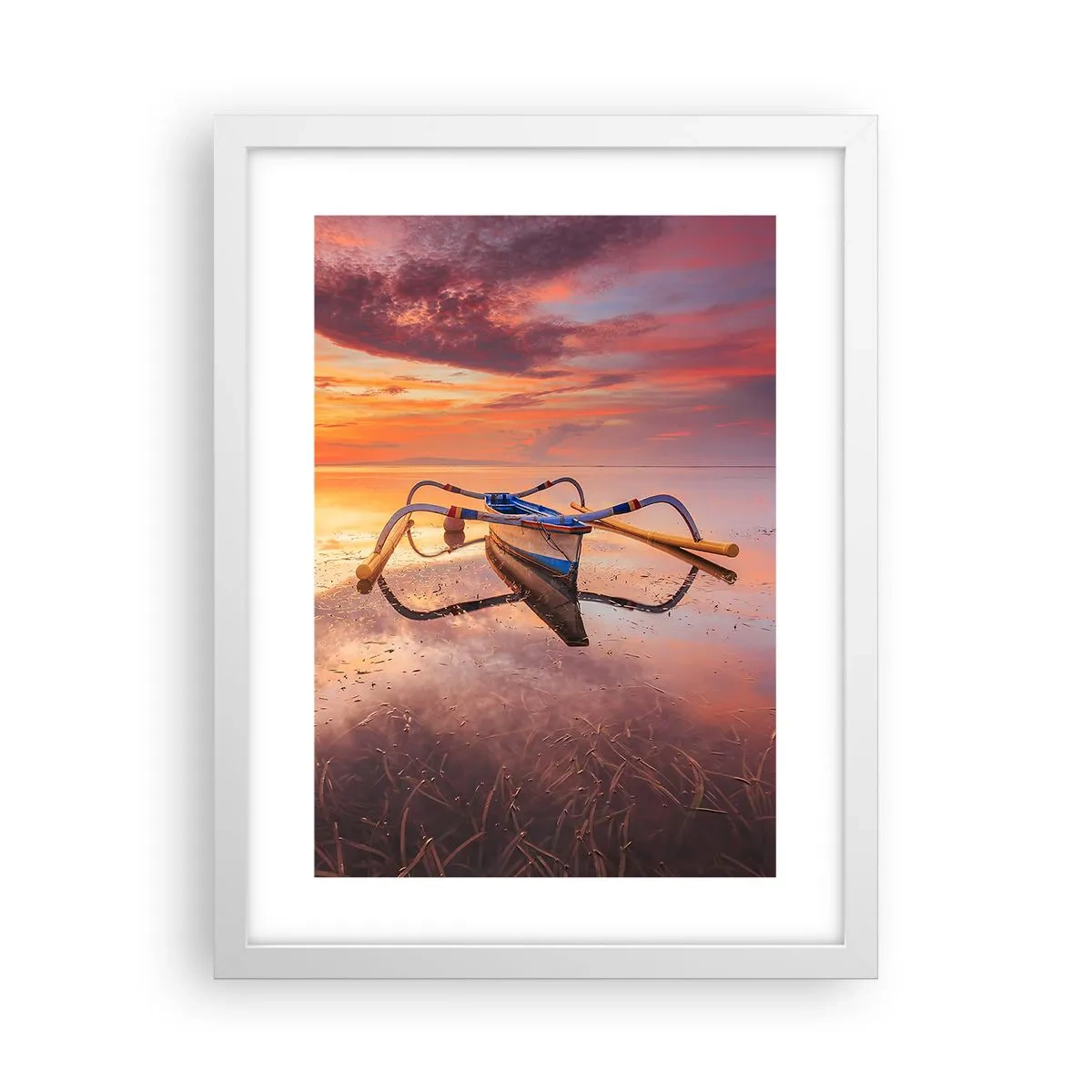 Poster in einem weißen Rahmen - Die Ruhe eines tropischen Abends - 30x40 cm