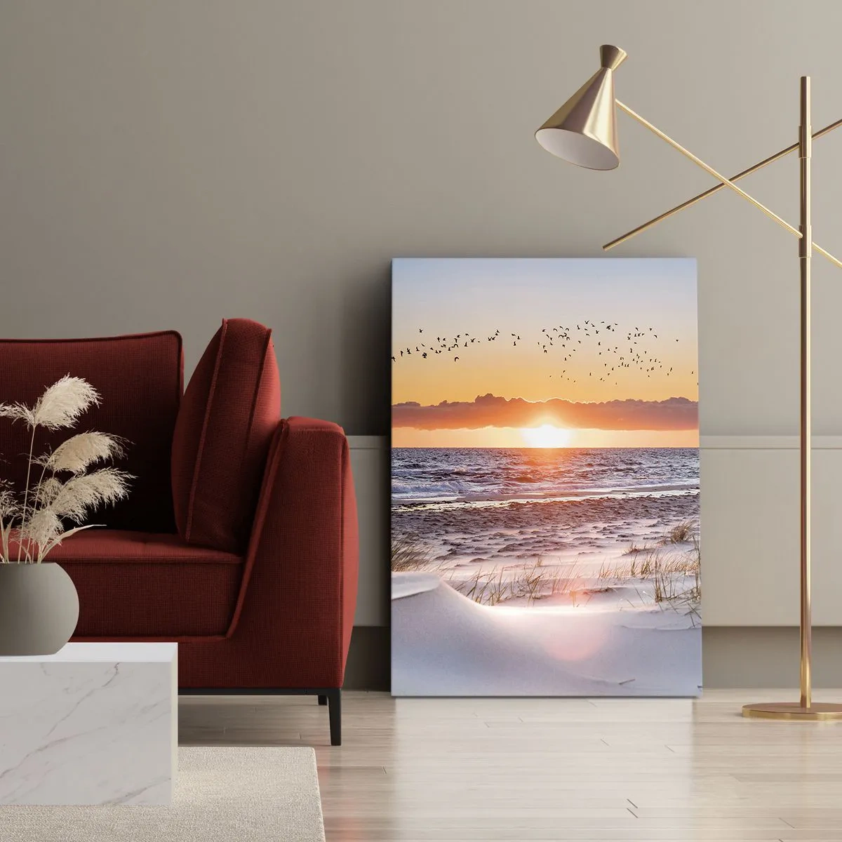 Bild auf Leinwand - Leinwandbild - Horizontale Landschaft - 45x80 cm