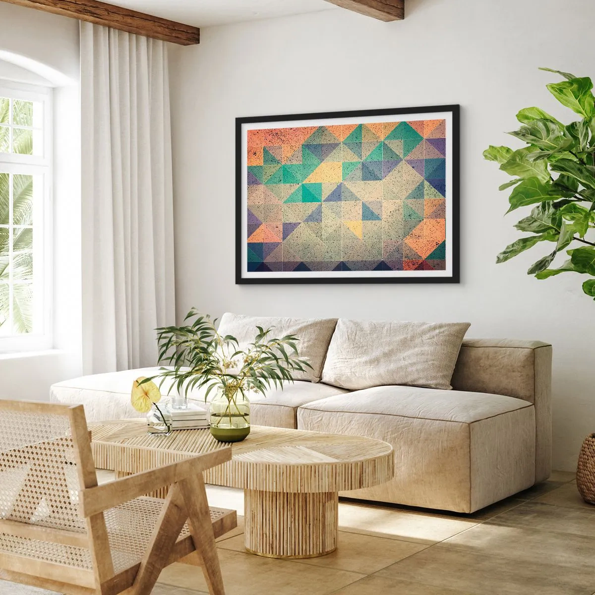 Poster in einem schwarzem Rahmen - Republik der Dreiecke - 50x40 cm