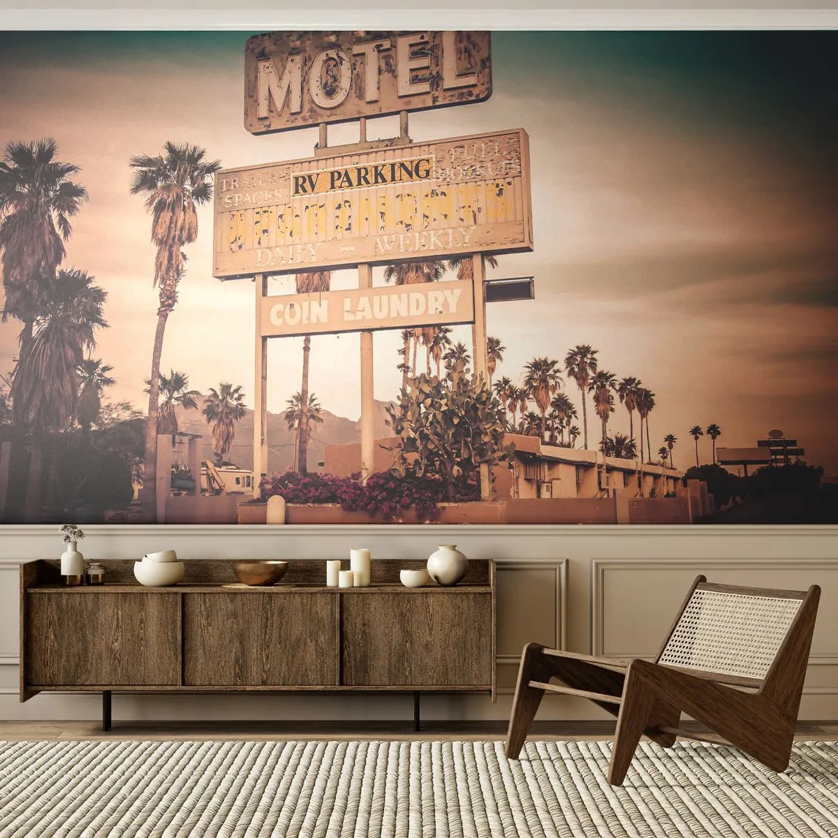 Fototapete Premium Sand - Hier ist die Zeit stehen geblieben - Landschaft, Die Architektur, USA - 300x210 cm