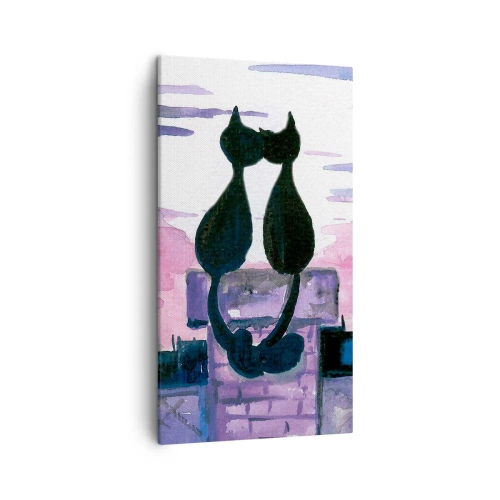 Bild auf Leinwand - Leinwandbild - Rendez-vous unter dem Mond - 45x80 cm