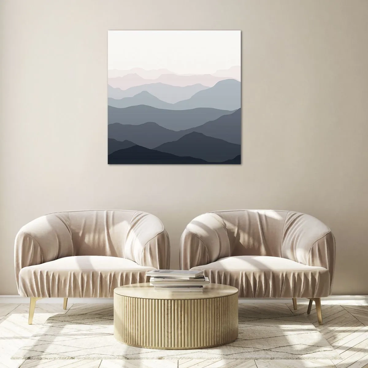 Glasbild - Bild auf glas - Wellen der Berge - 50x50 cm