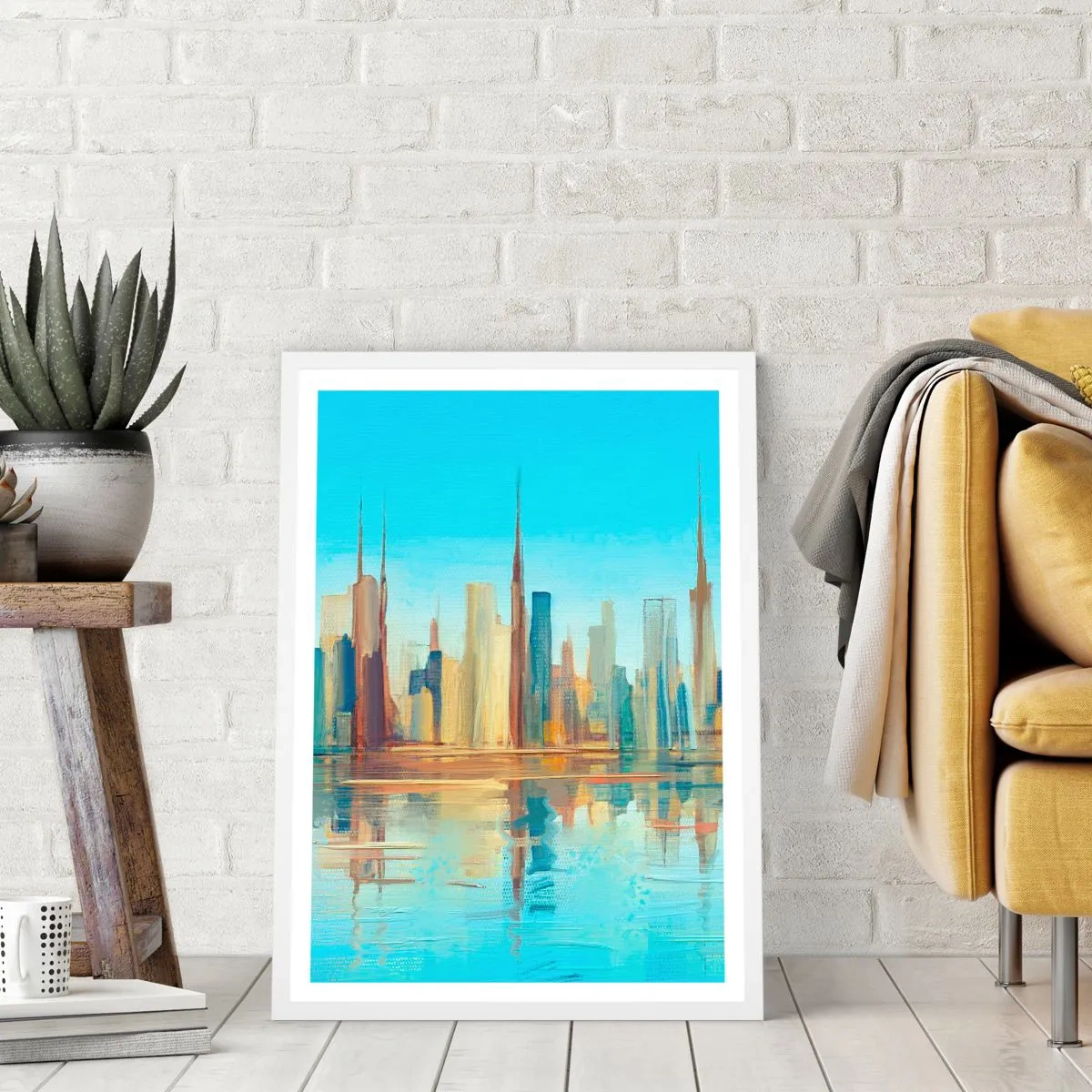 Poster in einem weißen Rahmen - Sonnige Metropole - 70x100 cm