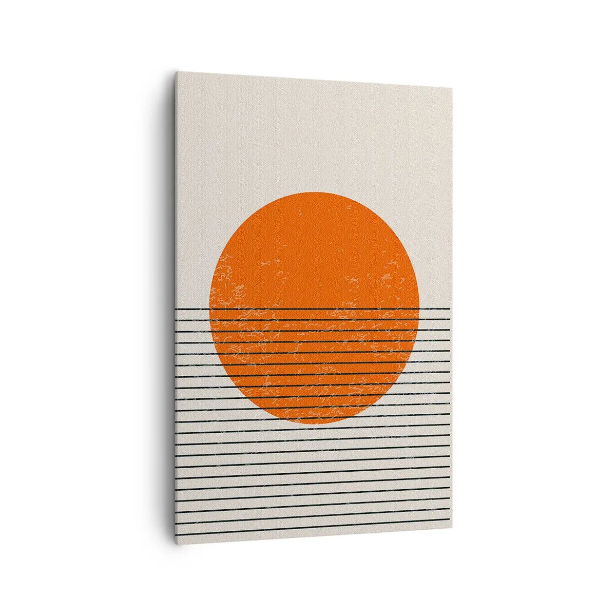 Bild auf Leinwand - Leinwandbild - Minimalistische Sonne mit geometrischen Linien - 80x120cm - Immer die Sonne - Moderne Wanddekoration für Wohnzimmer und Schlafzimmer ARTTOR