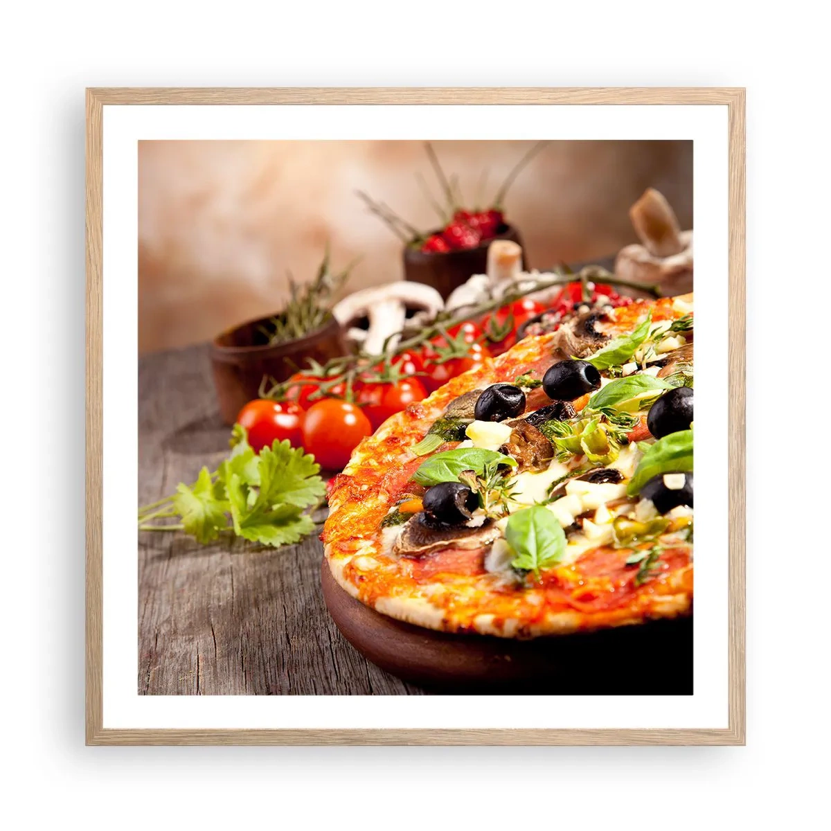 Poster in einem Rahmen aus heller Eiche - Aus den tellurischen Zutaten - 60x60 cm