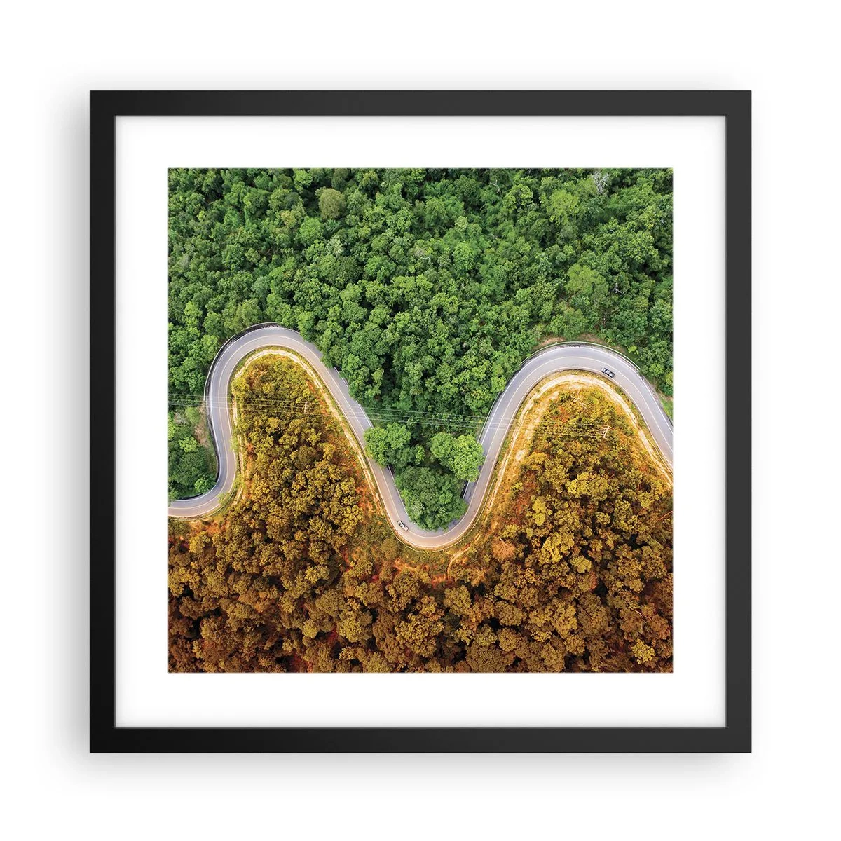 Poster in einem schwarzem Rahmen - Grenzen und Durchbrüche - 40x40 cm