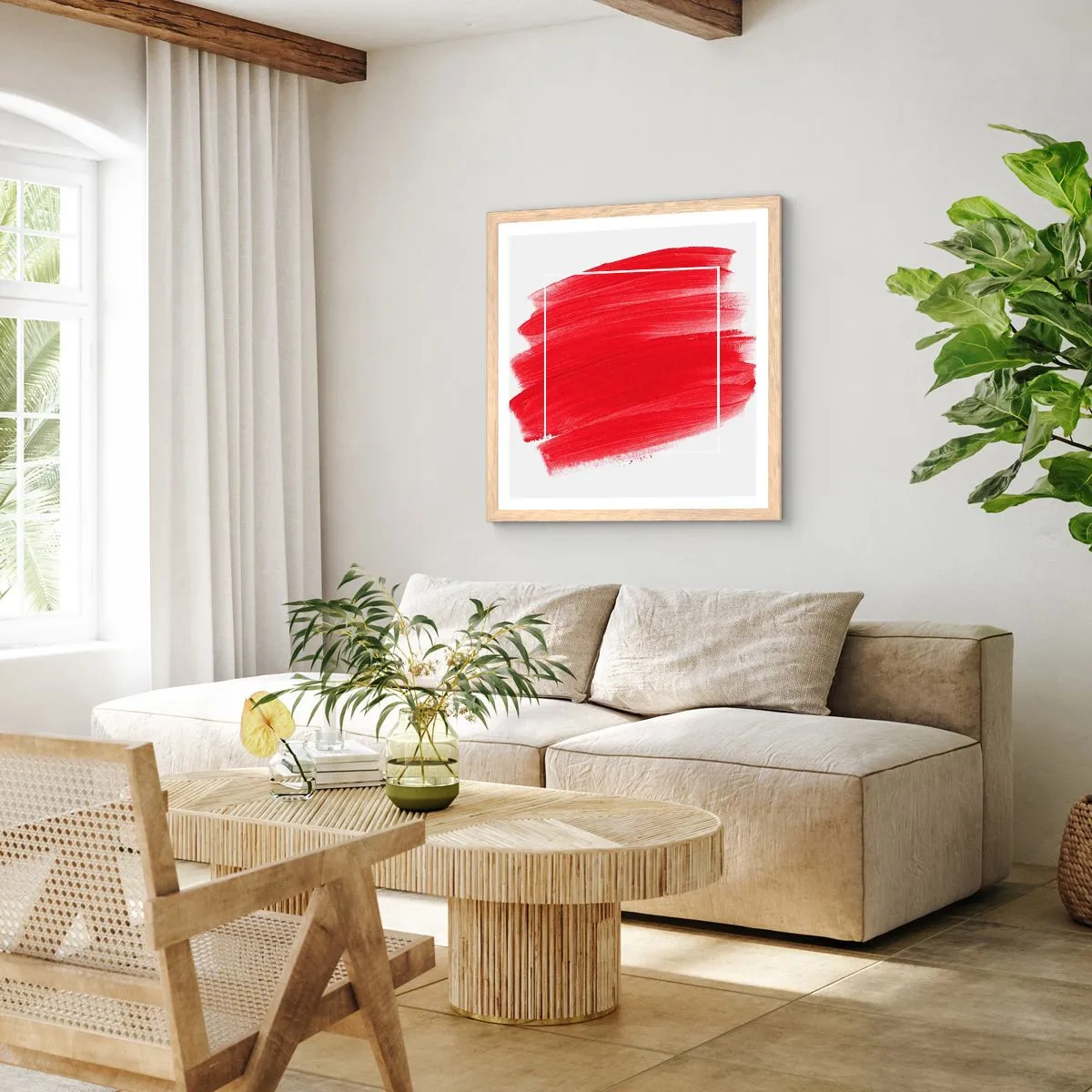 Poster in einem Rahmen aus heller Eiche - Aus dem Rahmen - 60x60 cm