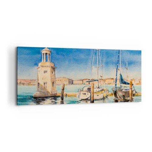 Bild auf Leinwand - Leinwandbild - Sonnige Lagune - 100x40 cm