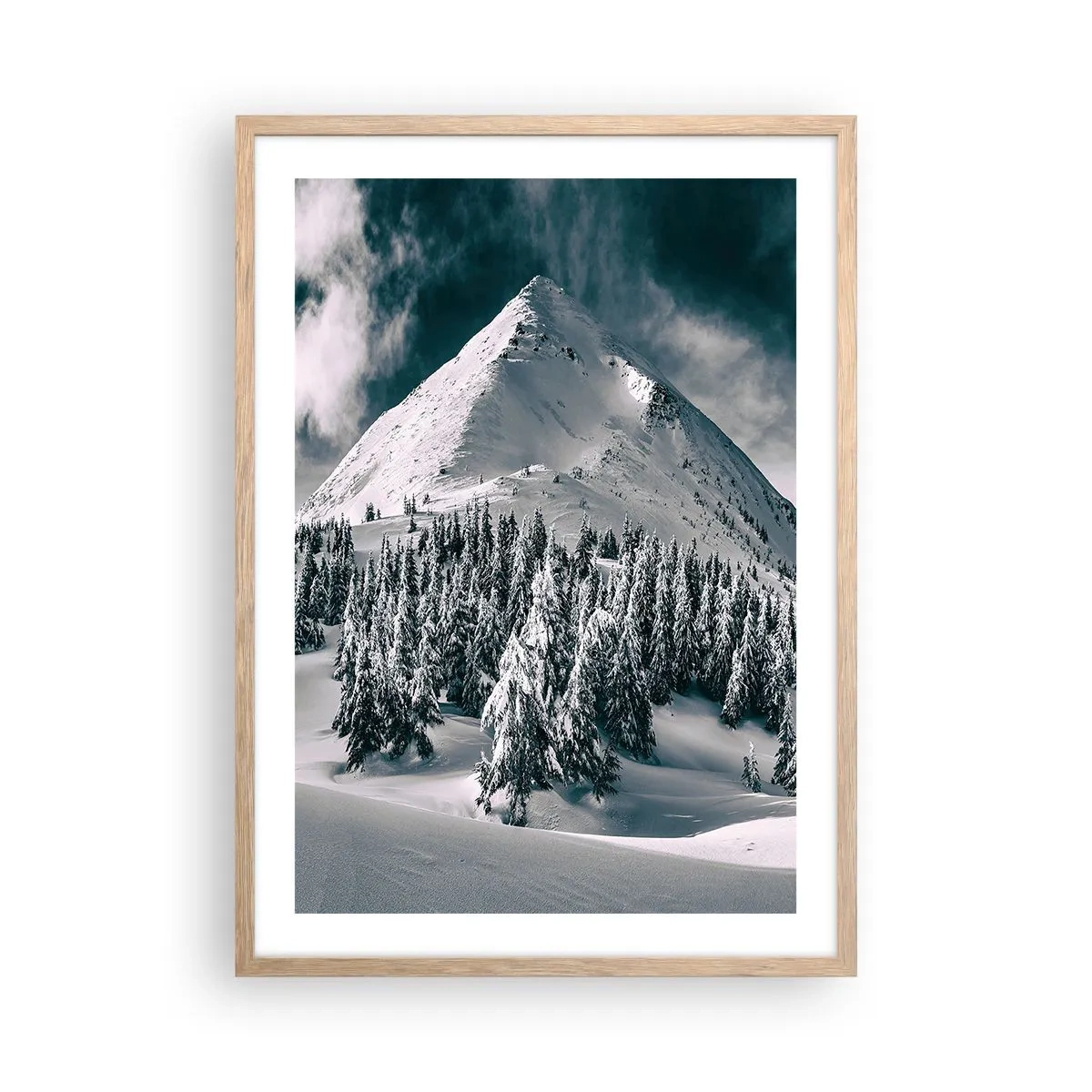 Poster in einem Rahmen aus heller Eiche - Das Land aus Schnee und Eis - 50x70 cm