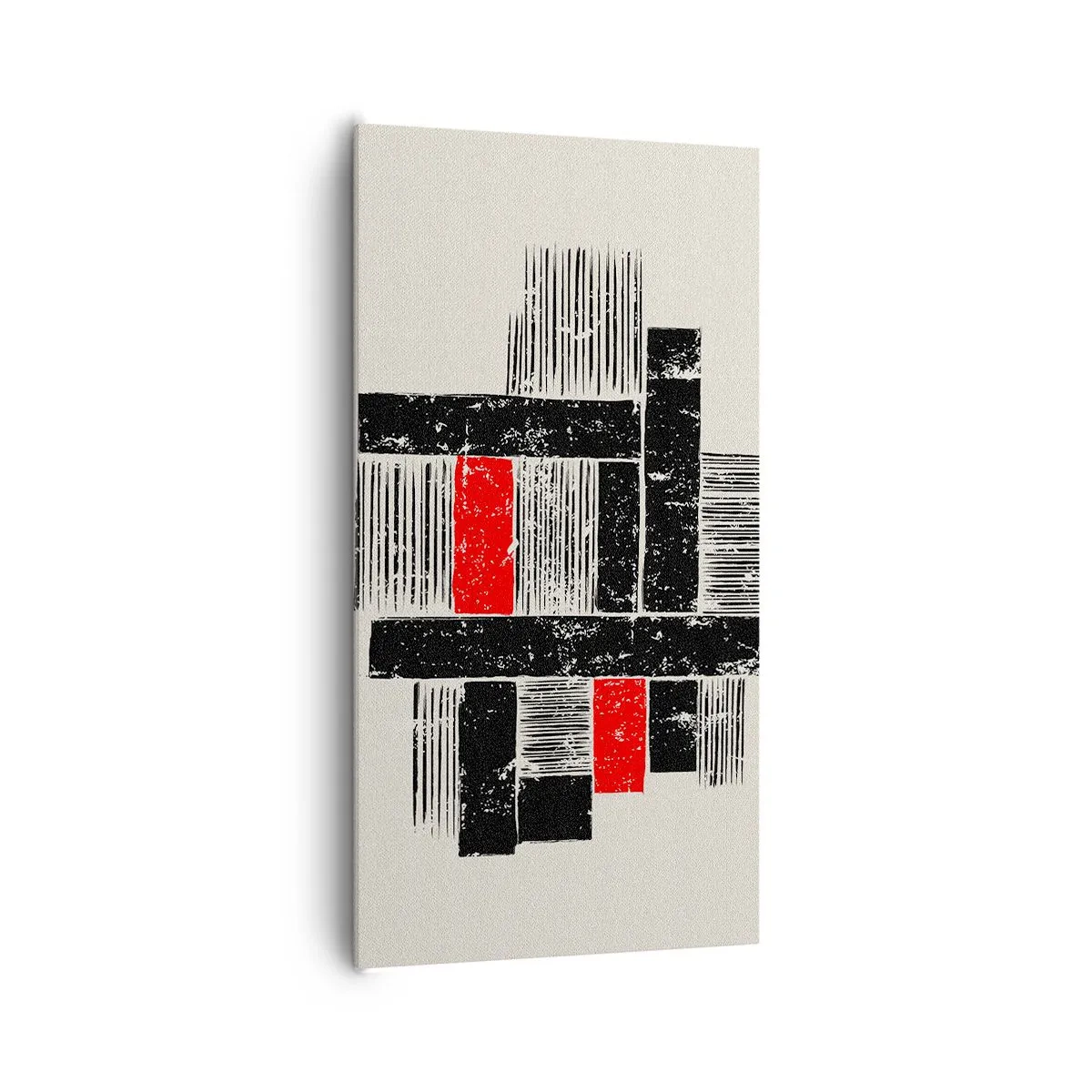 Bild auf Leinwand - Leinwandbild - Rot und Schwarz - 65x120 cm