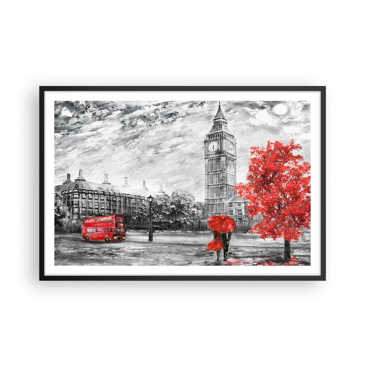 Poster in einem schwarzem Rahmen - Ein aufregender Tag - 91x61 cm