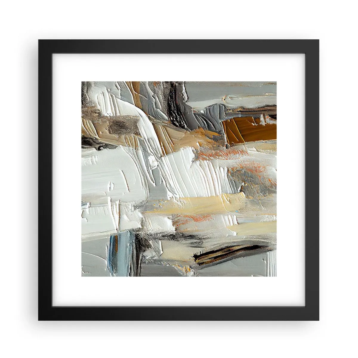 Poster in einem schwarzem Rahmen - Bunte Schichten - 30x30 cm