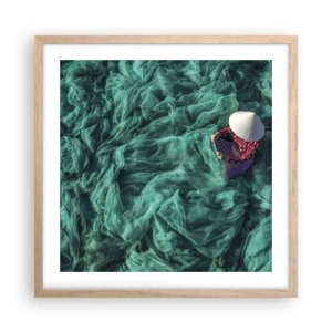 Poster in einem Rahmen aus heller Eiche - In einem Meer aus Netzen - 50x50 cm