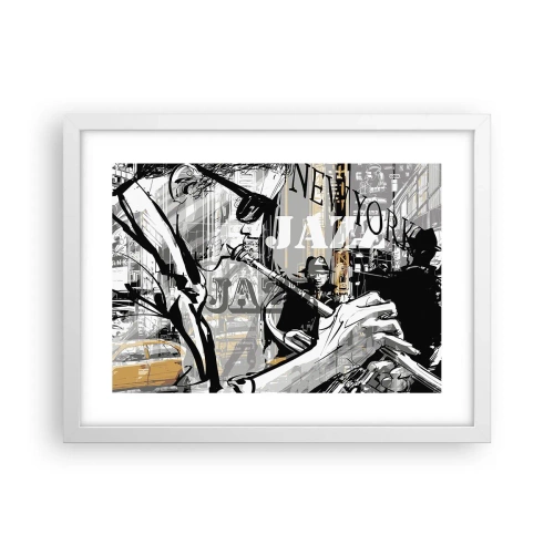 Poster in einem weißen Rahmen - Im Rhythmus von New York - 40x30 cm