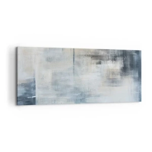 Bild auf Leinwand - Leinwandbild - Hinter dem blauen Vorhang - 100x40 cm