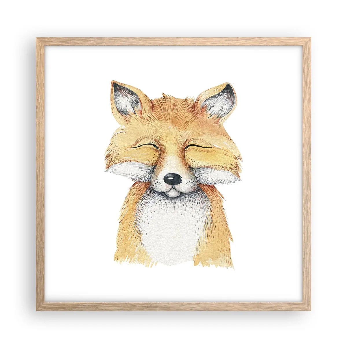 Poster in einem Rahmen aus heller Eiche - Fuchsstimmungen - 50x50 cm