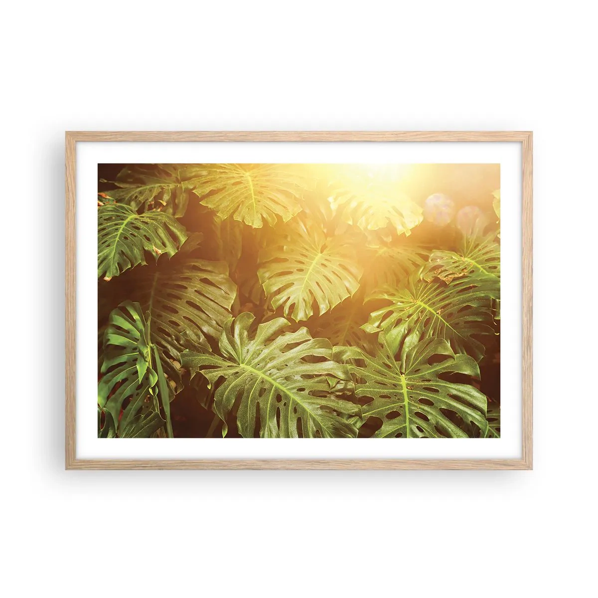 Poster in einem Rahmen aus heller Eiche - Ins Grüne tretren... - 70x50 cm