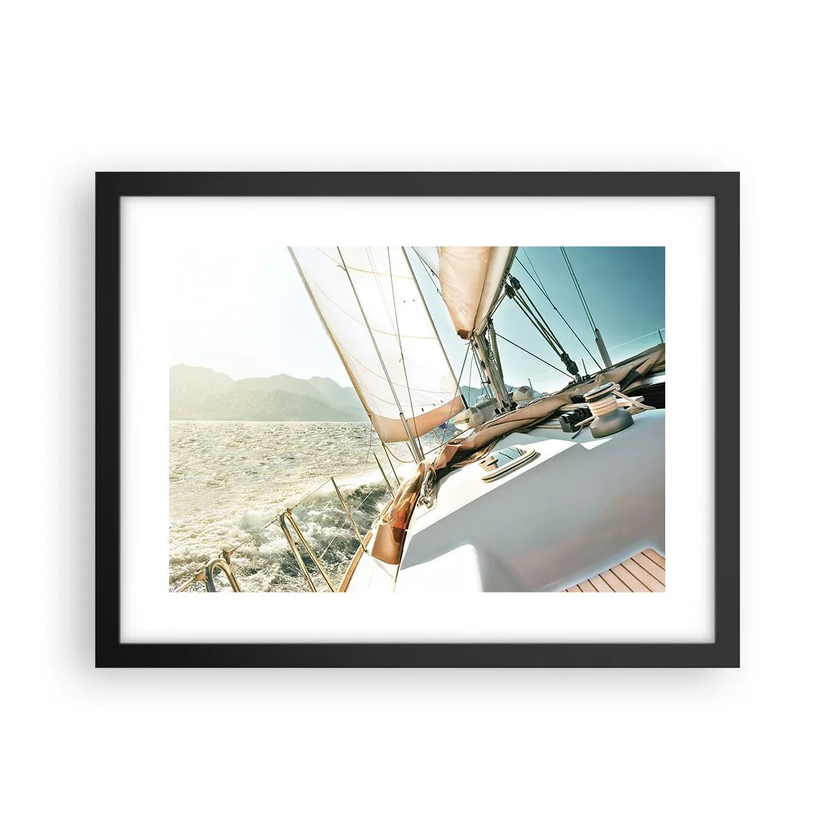 Poster in einem schwarzem Rahmen - Unter vollen Segeln - 40x30 cm