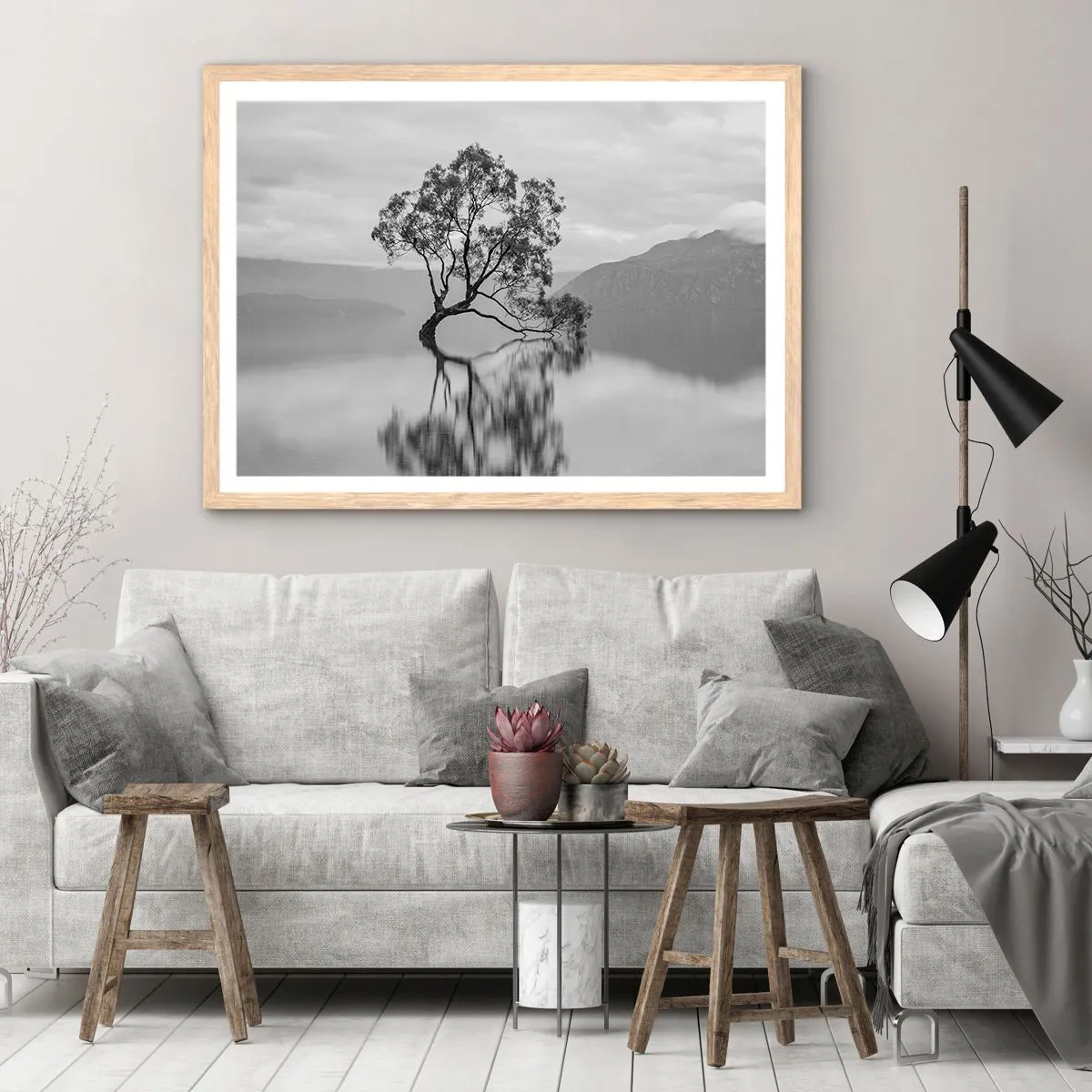 Poster in einem Rahmen aus heller Eiche - Es gibt so ein Land - 40x30 cm