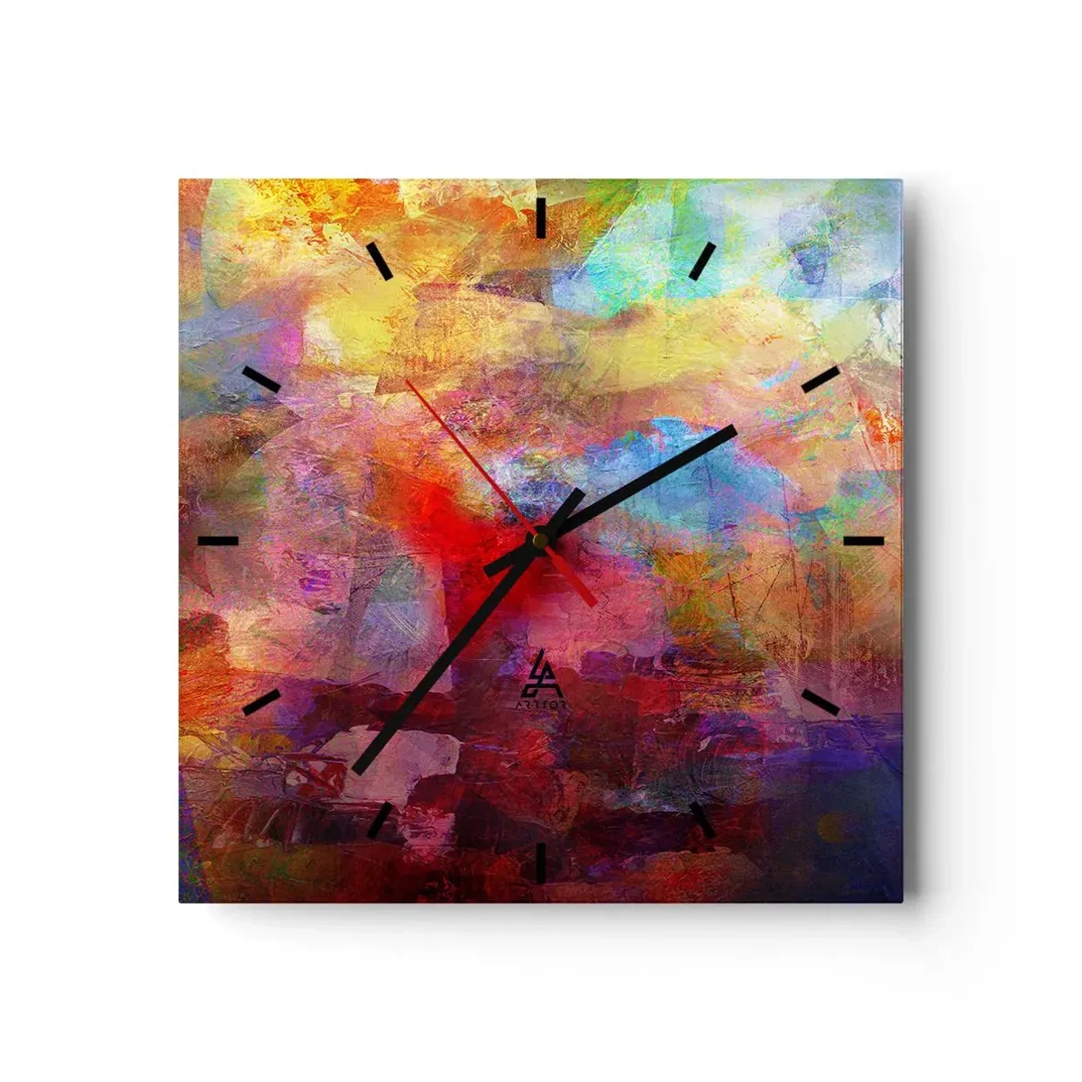 Wanduhr - Glasuhr - Schau in den Regenbogen - 40x40 cm