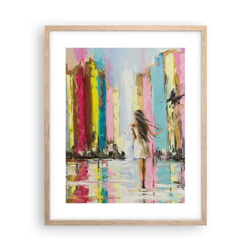 Poster in einem Rahmen aus heller Eiche - Folge mir - 40x50 cm