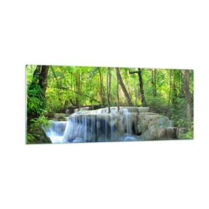 Glasbild - Bild auf glas - In Türkis und Grün ertrinken - 100x40 cm