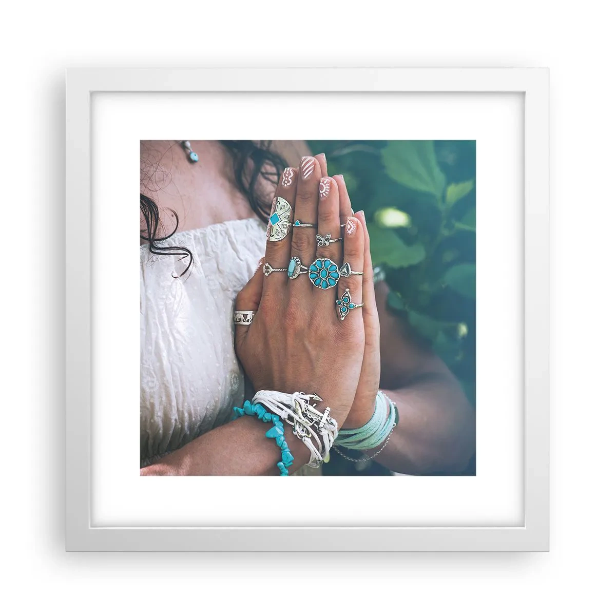 Poster in einem weißen Rahmen - Willkommen im Zentrum des Seins - 30x30 cm