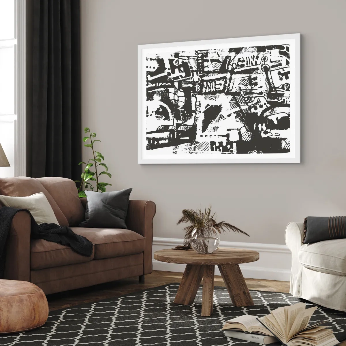 Poster in einem weißen Rahmen - Ordnung oder Chaos? - 100x70 cm