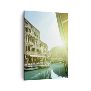 Bild auf Leinwand - Leinwandbild - Venedig-Brücke und Kanal mit historischer Architektur - 50x70cm - Venedig - Amore Mio - Moderne Wanddekoration für Wohnzimmer und Schlafzimmer ARTTOR
