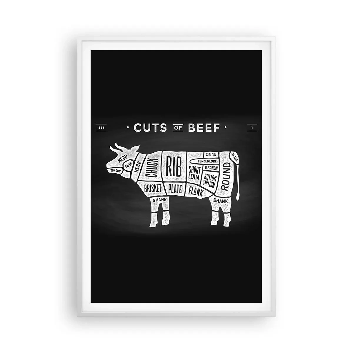 Poster in einem weißen Rahmen - Metzger Grundierung - 70x100 cm