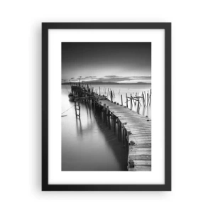 Poster in einem schwarzem Rahmen - Der Frieden eines vergessenen Ufers - 30x40 cm